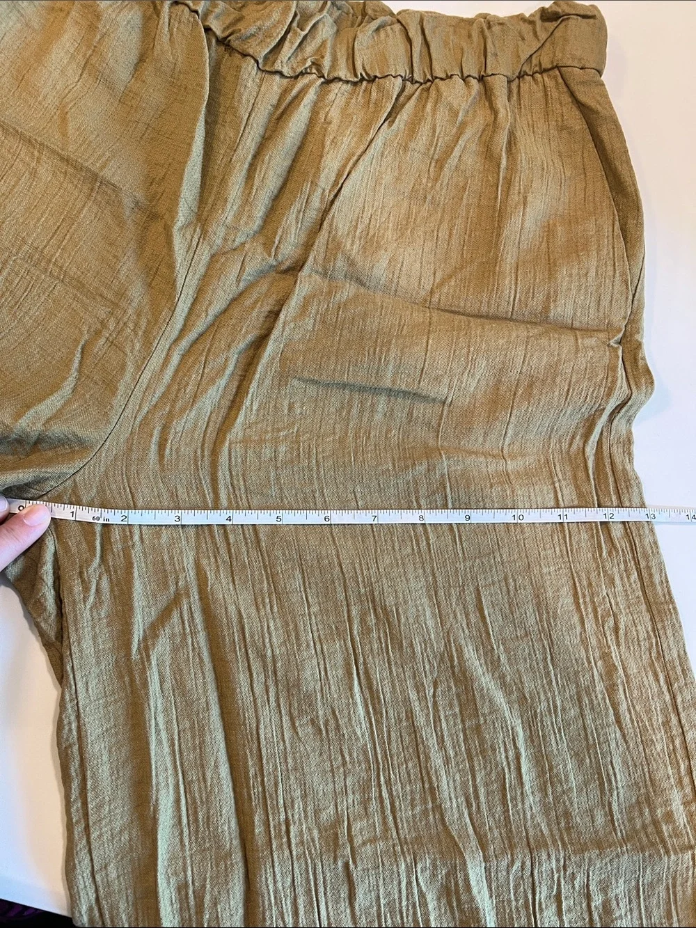 Zara - Wide-Leg High-Waist Pants in Olive Green, L